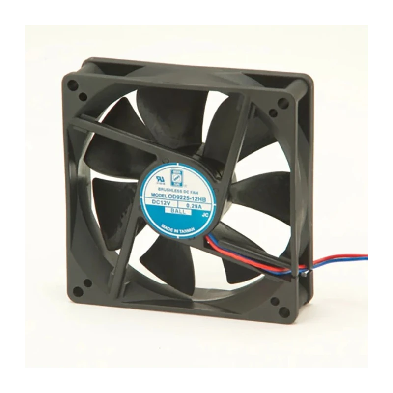 RS PRO Axial Fan, 12V DC, 3W Power, 240mA Max Current, 90 m³/h Air Flow, , 92 x 92 x 25 mm, Ball Bearing, Brushless IP55