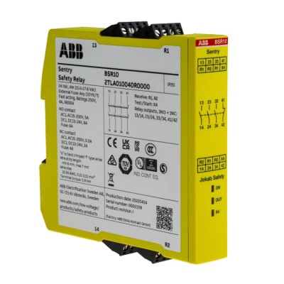ABB Jokab 24V dc Safety Relay with 4 Safety Contacts and 3 Contact Configuration BSR10