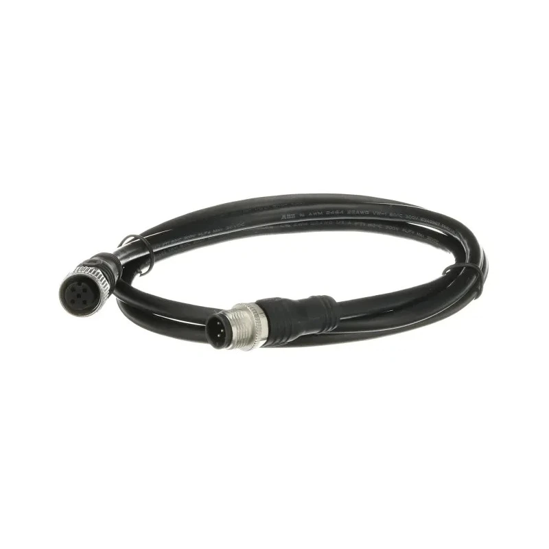 ABB Jokab Sensor Actuator Cable 5 Way M12 Female to Male Connector, 1m Length 2TLA020056R2000 M12-C112