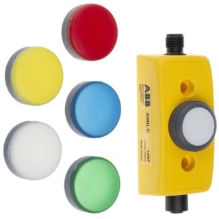 ABB Jokab Smile 12 RF Series Reset Illuminated Emergency Stop Push Button, Panel Mount 2TLA030053R2600 Smile 12 RF M12-5