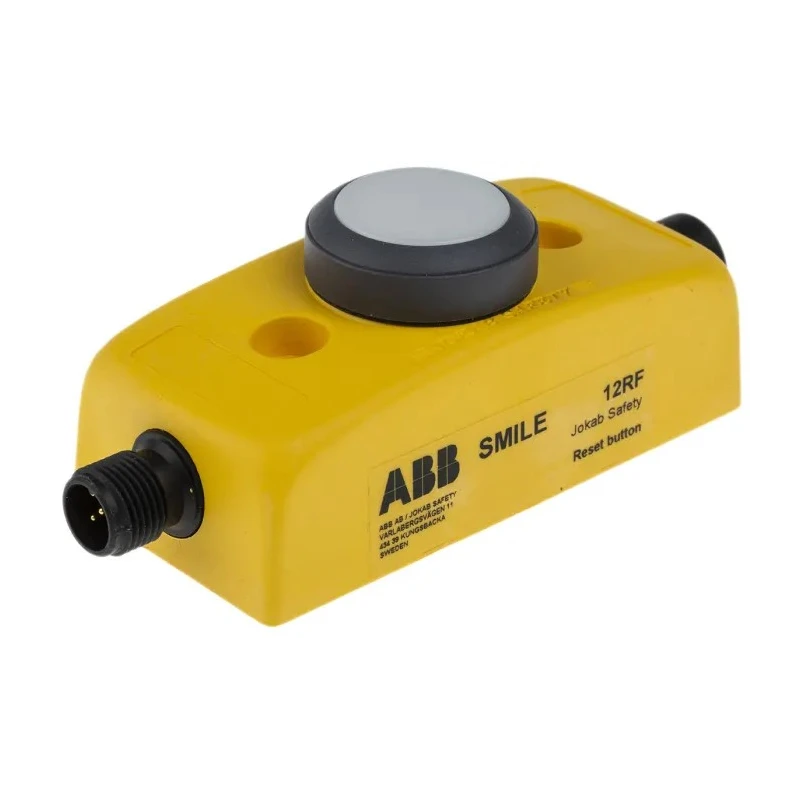 ABB Jokab Smile 12 RF Series Reset Illuminated Emergency Stop Push Button, Panel Mount 2TLA030053R2600 Smile 12 RF M12-5