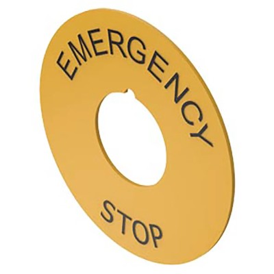 EAO Emergency Stop Plate Yellow Colour 43mm Diameter for 61 Series Push Button 61-9970.2