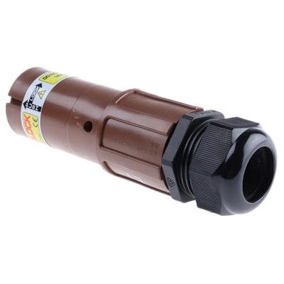 ITT Cannon Veam Powerlock IP67 Brown Cable Mount 1P Straight Industrial Power Connector 400A 1kV NLS-1-BN-S120-M40A