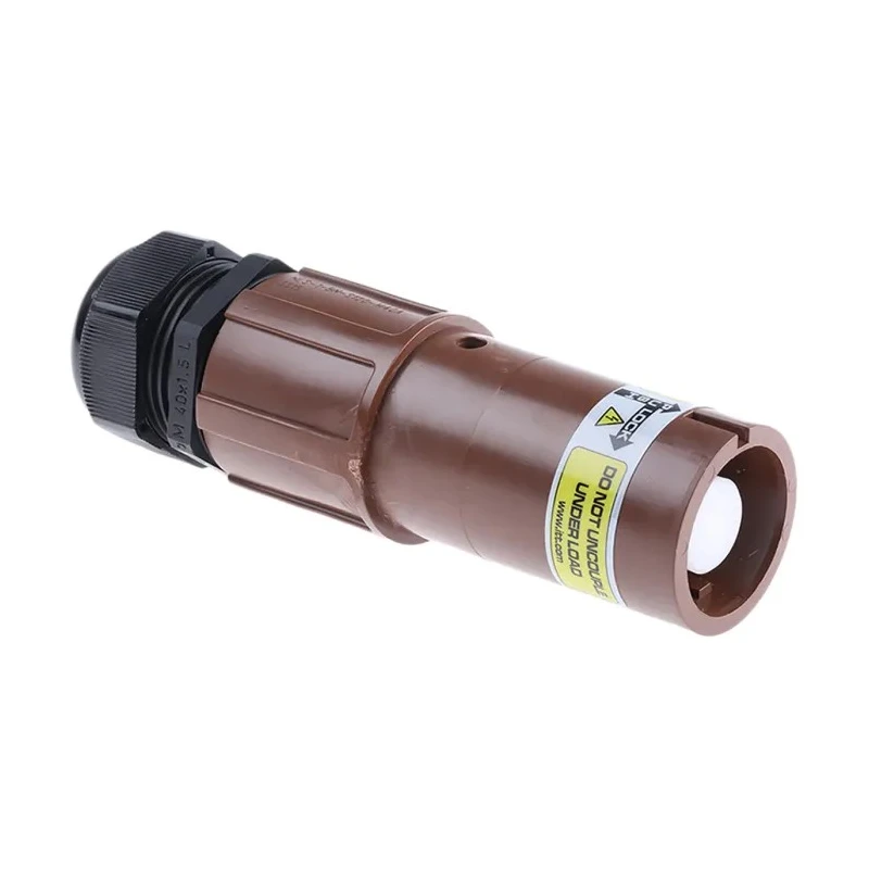 ITT Cannon Veam Powerlock IP67 Brown Cable Mount 1P Straight Industrial Power Connector 400A 1kV NLS-1-BN-S120-M40A
