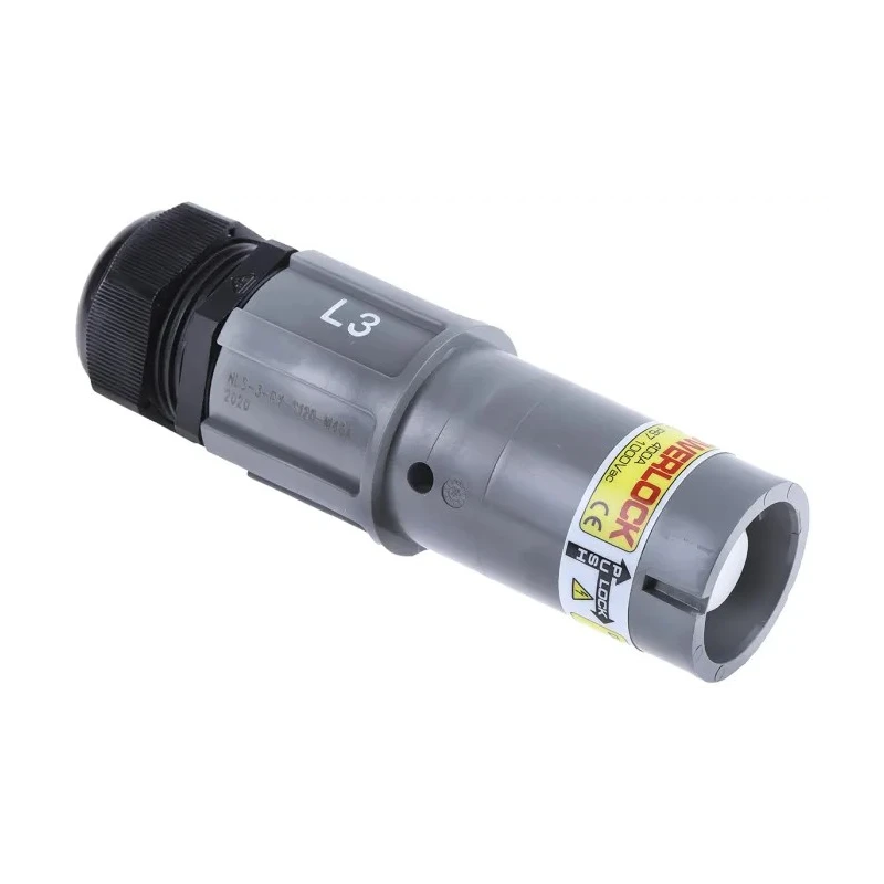 ITT Cannon Veam Powerlock IP67 Grey Cable Mount 1P Straight Industrial Power Connector 400A 1kV NLS-3-GY-S120-M40A