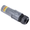 ITT Cannon Veam Powerlock IP67 Grey Cable Mount 1P Straight Industrial Power Connector 400A 1kV NLS-3-GY-S120-M40A