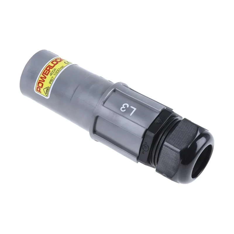 ITT Cannon Veam Powerlock IP67 Grey Cable Mount 1P Straight Industrial Power Connector 400A 1kV NLS-3-GY-S120-M40A