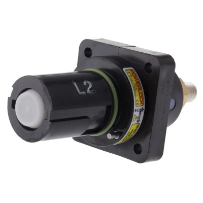 ITT Cannon Industrial Power Connector Panel Mount 400A 1kV IP65, IP67 Black Veam Powerlock NPDFT-2-BK-L-T4