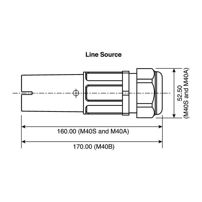 ITT Cannon Veam Powerlock IP67 Blue Cable Mount 1P Straight Industrial Power Connector 400A 1kV NLS-N-BL-S120-M40A