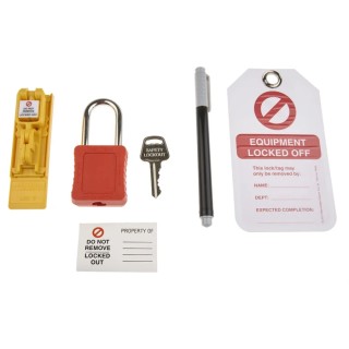 Martindale Yellow 1-Lock Polycarbonate and ABS Lockout Kit LOKKIT6
