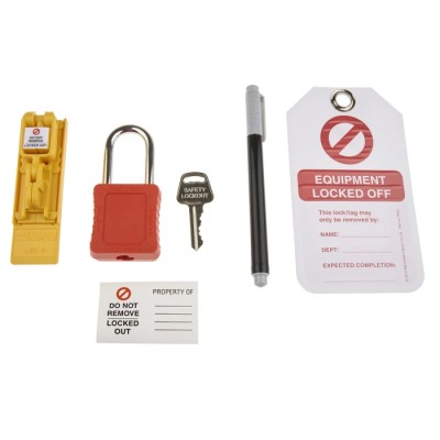 Martindale Yellow 1-Lock Polycarbonate and ABS Lockout Kit LOKKIT6