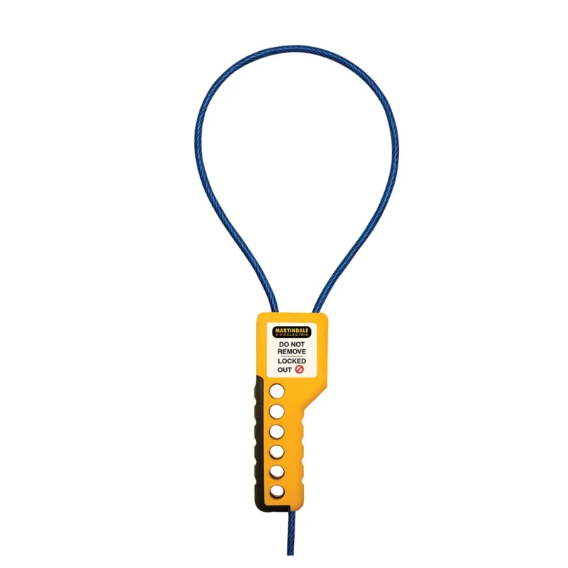 Martindale Yellow 6-Lock Cable Lockout Steel Multi-Strand PVC Sheathed Cable CABLOK1BL