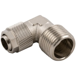 RS PRO Brass Stud Fitting 8mm Push-in, Male, 1/8 in Threaded-to-Tube Connection, Nickel Finish 176-0954