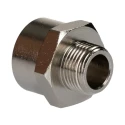 RS PRO Brass Straight Threaded Reducer Pipe Fitting Male G 3/8 in to Female BSPP 1/2 in 176-1003