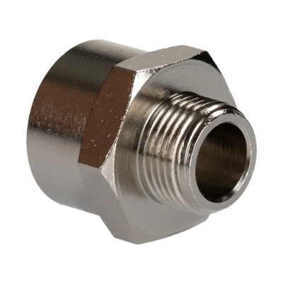 RS PRO Brass Straight Threaded Reducer Pipe Fitting Male G 3/8 in to Female BSPP 1/2 in 176-1003