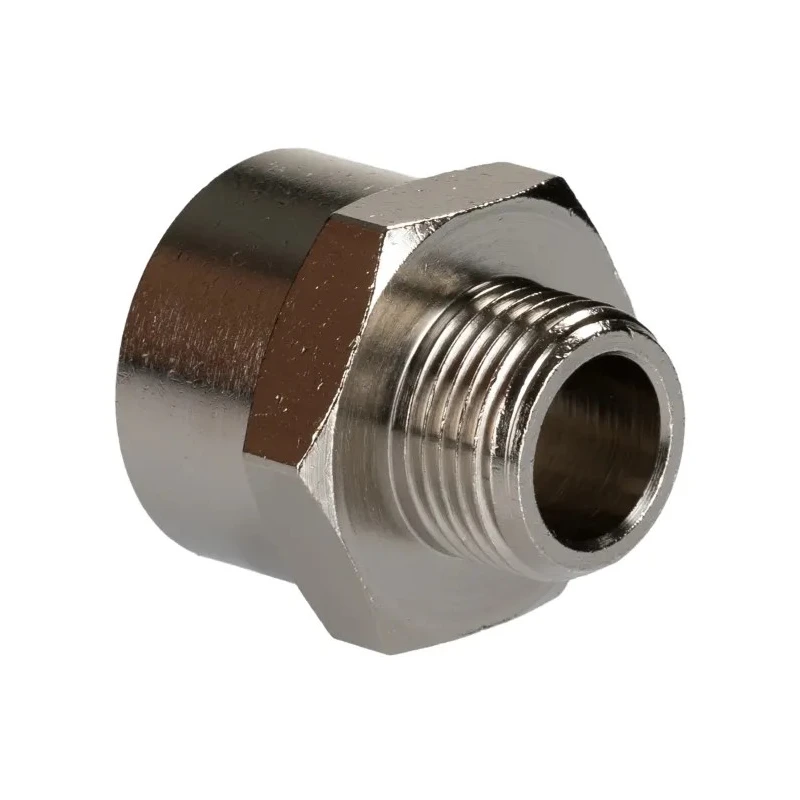 RS PRO Brass Straight Threaded Reducer Pipe Fitting Male G 3/8 in to Female BSPP 1/2 in 176-1003