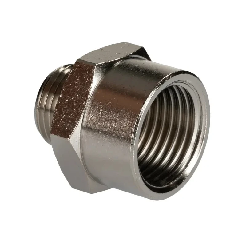 RS PRO Brass Straight Threaded Reducer Pipe Fitting Male G 3/8 in to Female BSPP 1/2 in 176-1003