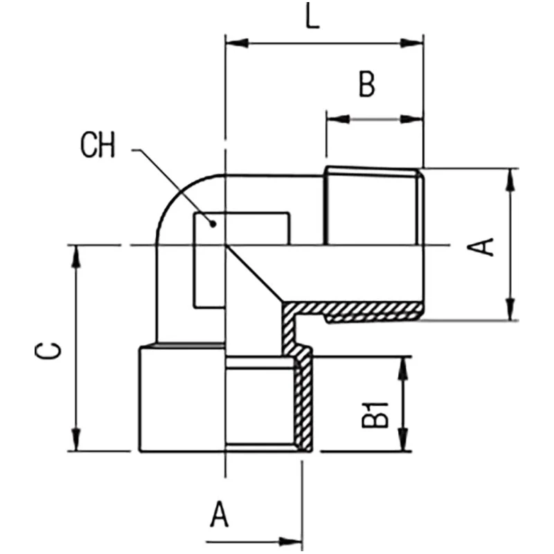 RS PRO Brass 90° Threaded Fitting Male R 3/4 in to Female R 3/4 in, Nickel-Plated, 85 bar, RoHS 176-1089