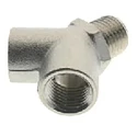 RS PRO Brass Tee Threaded Fitting Male G 1/4 in to Female G 1/4 in 100 bar Pressure 176-1090