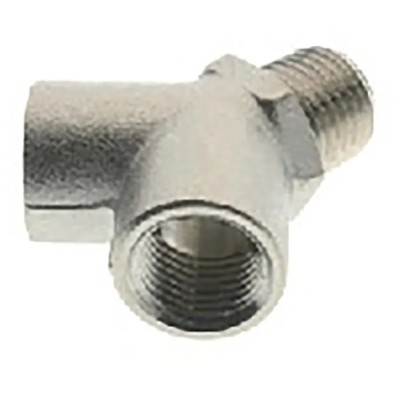 RS PRO Brass Tee Threaded Fitting Male G 1/4 in to Female G 1/4 in 100 bar Pressure 176-1090