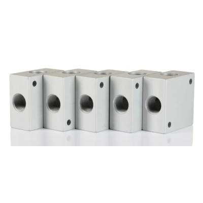 RS PRO Pneumatic Manifold 1 Outlet Port Aluminium, Nickel Plated, Max Pressure 75 bar, Max Temperature 300°C 176-1099
