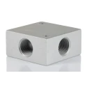 RS PRO Pneumatic Manifold 1 Outlet Port Aluminium, Nickel Plated, Max Pressure 75 bar, Max Temperature 300°C 176-1099