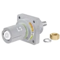 ITT Cannon Panel Mount Industrial Power Connector 1 Pole 660A 1kV IP65 IP67 Grey Veam Powerlock NPDFT-3-GY-L-T6