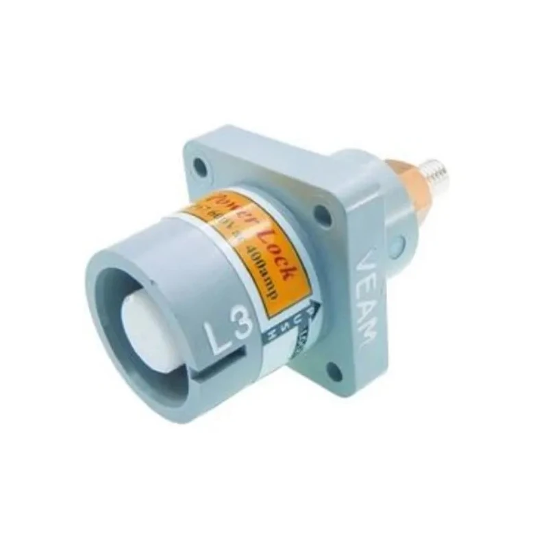 ITT Cannon Industrial Power Connector 400A 1kV Panel Mount IP65 IP67 Veam Powerlock NPDFT-3-GY-L-T4