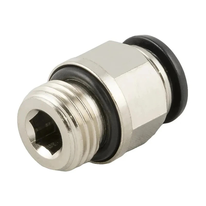 RS PRO Pneumatic Fitting 4mm Push-in Male Threaded-to-Tube 1/8 in M Nickel-Plated Brass Italy 176-1276