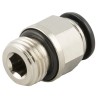 RS PRO Pneumatic Fitting 4mm Push-in Male Threaded-to-Tube 1/8 in M Nickel-Plated Brass Italy 176-1276