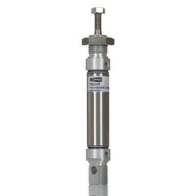RS PRO 25 mm Roundline Cylinder Double Acting Pneumatic Piston Rod 134mm Length 25mm Stroke 304 Stainless Steel 176-1619