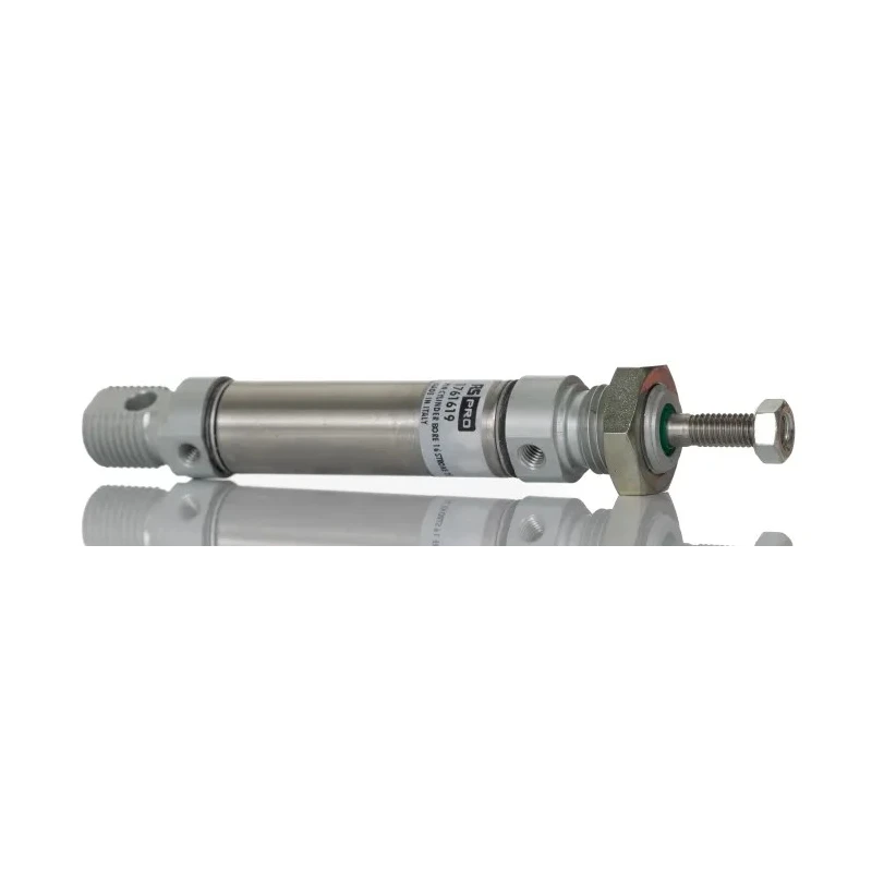 RS PRO 25 mm Roundline Cylinder Double Acting Pneumatic Piston Rod 134mm Length 25mm Stroke 304 Stainless Steel 176-1619