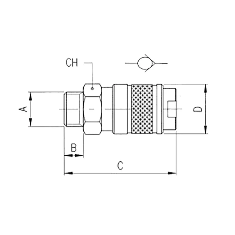 RS PRO Nickel Plated Brass Quick Air Coupling 1/4 in BSP Female Thread 12 Bar 80°C 176-1908