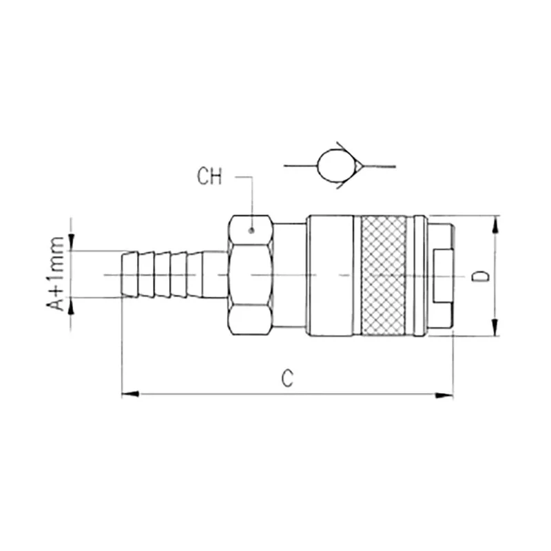 RS PRO Nickel Plated Brass Quick Air Coupling Male ISO 228 Class A 8mm 12 bar 80°C 176-1913