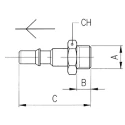 RS PRO Nickel Plated Brass Coupler Nipple 1/4 in Male Thread Size 0.25in Hose Barb 176-1951