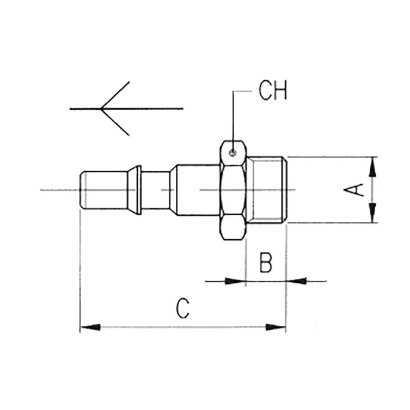 RS PRO Nickel Plated Brass Coupler Nipple 1/4 in Male Thread Size 0.25in Hose Barb 176-1951