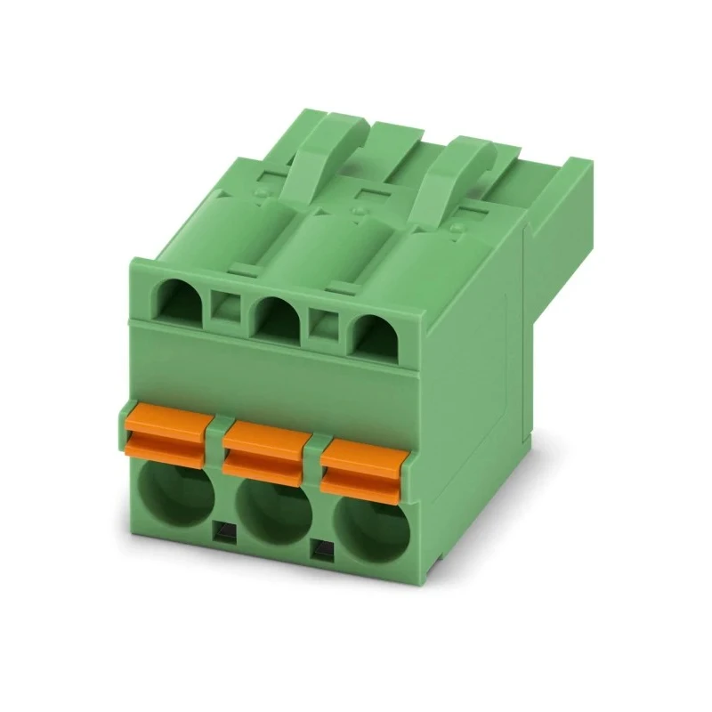 Phoenix Contact FKCT 2.5/3-ST-5.08 Series Pluggable Terminal Block, 3-Contact, 5.08 mm Pitch, 12 A Current, Green 1902123