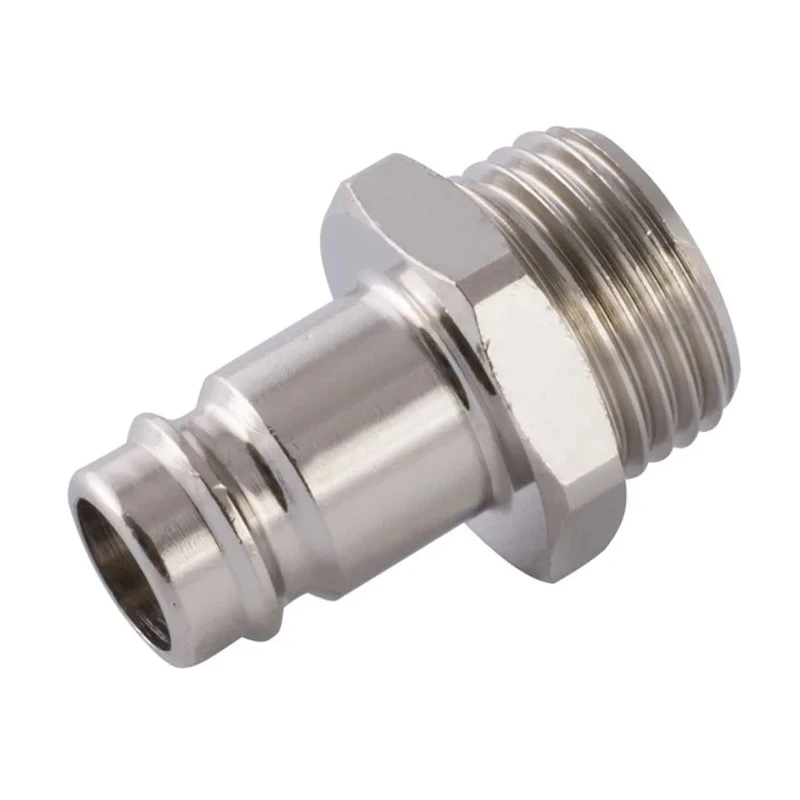 RS PRO Nickel Plated Brass Coupler Nipple 1/2 in Male ISO 228 Class A Thread 0.5in Hose Barb 176-2011