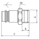RS PRO Nickel Plated Brass Coupler Nipple 1/2 in Male ISO 228 Class A Thread 0.5in Hose Barb 176-2011