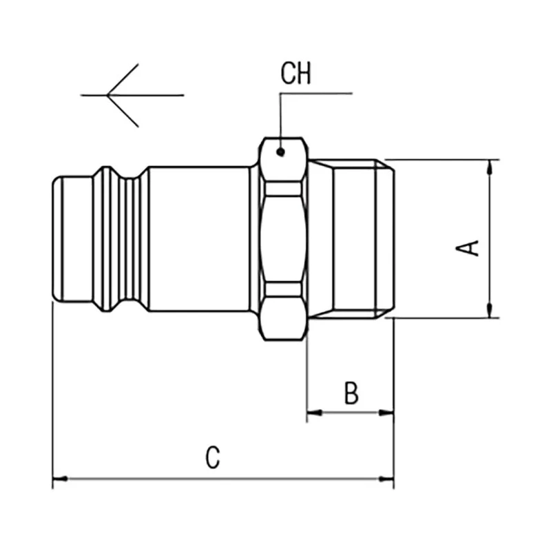 RS PRO Nickel Plated Brass Coupler Nipple 1/2 in Male ISO 228 Class A Thread 0.5in Hose Barb 176-2011