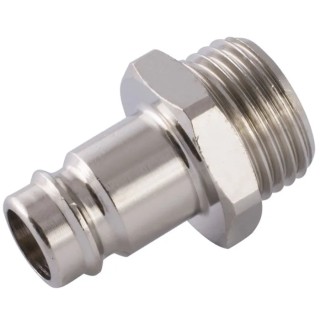 RS PRO Nickel Plated Brass Coupler Nipple 3/8 in Male ISO 228 Class A 176-2010