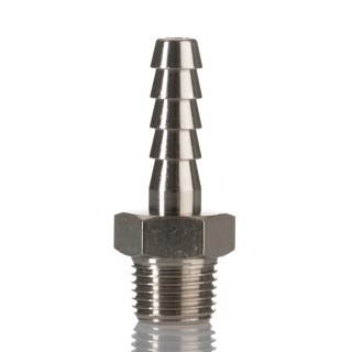 RS PRO Hose Connector 6 mm ID, Nickel Plated Brass Male BSPT Adapter, 5 MPa 50 bar Operating Pressure 176-2015