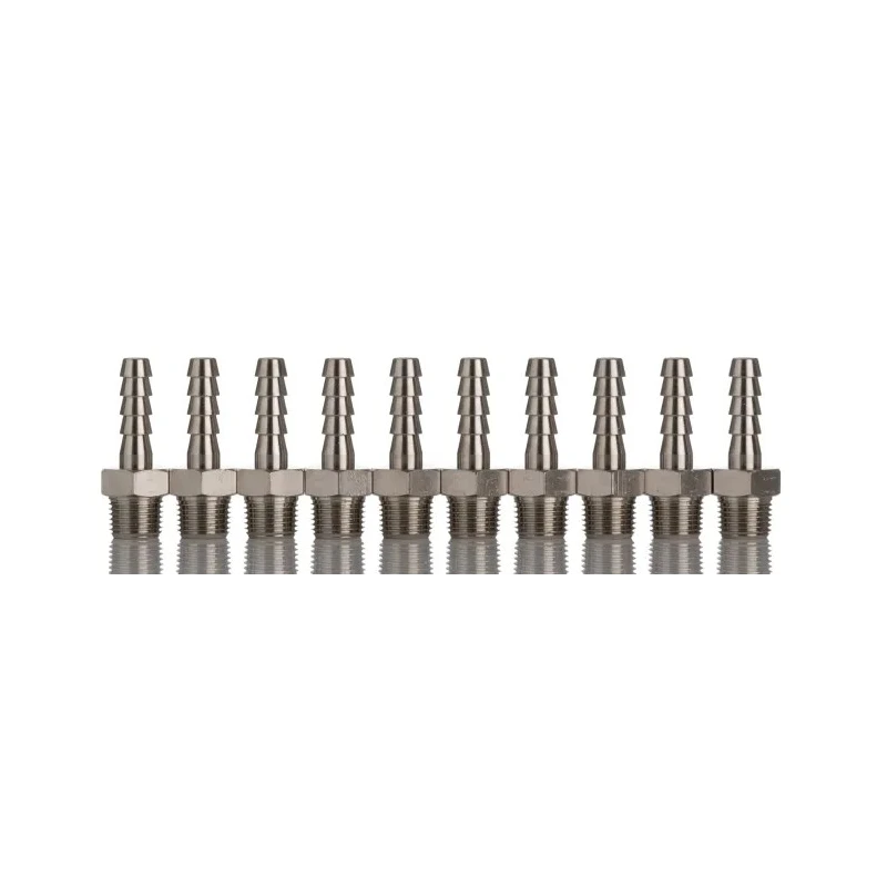 RS PRO Hose Connector 6 mm ID, Nickel Plated Brass Male BSPT Adapter, 5 MPa 50 bar Operating Pressure 176-2015