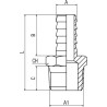 RS PRO Hose Connector 25 mm ID, 3/4in Male BSPT Adapter, Brass, 5 MPa 50 bar, 300°C 176-2019