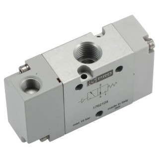 RS PRO Pneumatic Solenoid Valve 3/2 NC G 1/4 Aluminium Body Pneumatic Actuation 10 bar Maximum Pressure 1200 NL/min 176-2104