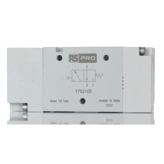 RS PRO Pneumatic Solenoid Valve 3/2 NC Pneumatic G 1/2 in Port Size, Aluminium Body, 10 bar Max Pressure 176-2105