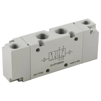 RS PRO Pneumatic Solenoid Valve 5/2 Bistable Aluminium Body G 1/4 Port 10 bar 1200 NL/min 176-2110