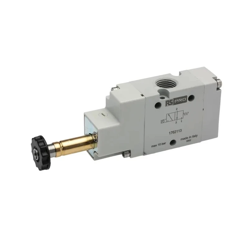 RS PRO Pneumatic Solenoid Valve 3/2 NC Solenoid G 1/4 in Aluminium Body, 12/24/110/220 V AC/DC, 2W Power 1200 176-2113