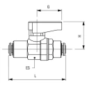 RS PRO Handle Micro Valve 2 Ports Brass Body Push-In 4 mm Thread BS 21 DIN 2999 ISO 7.1 ISO 228 III B 20 bar 176-2144