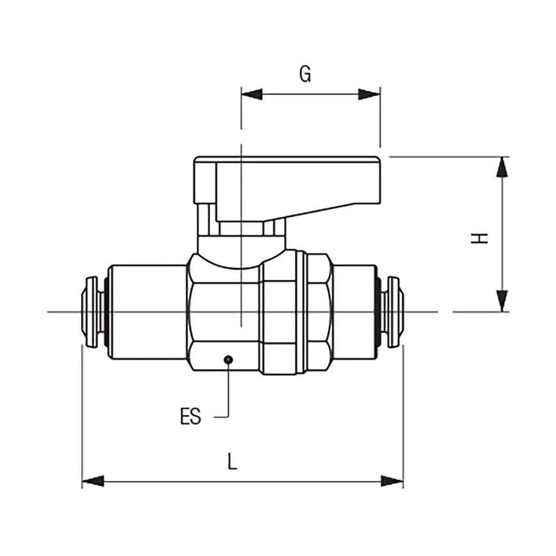 RS PRO Handle Micro Valve 2 Ports Brass Body Push-In 4 mm Thread BS 21 DIN 2999 ISO 7.1 ISO 228 III B 20 bar 176-2144